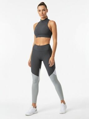 Heroine Sport Colorblock Mesh Leggings Made In USA High Waist Athletic Size S